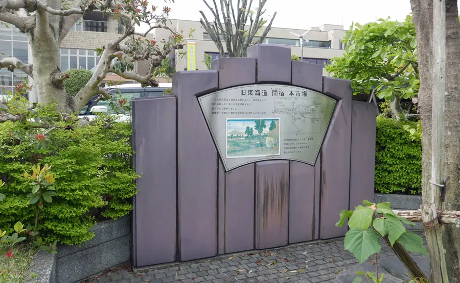 間宿本市場案内板